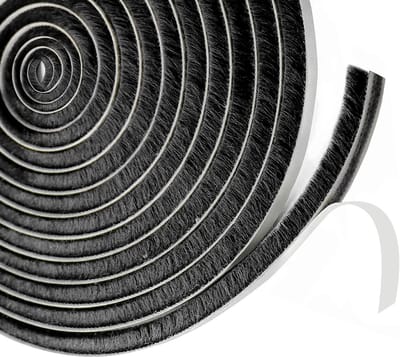 Zelfklevende Afdichtingsborstel 9 mm x 15 mm x 6 m - Deurafdichting, Insectenbescherming, Tochtstopper
