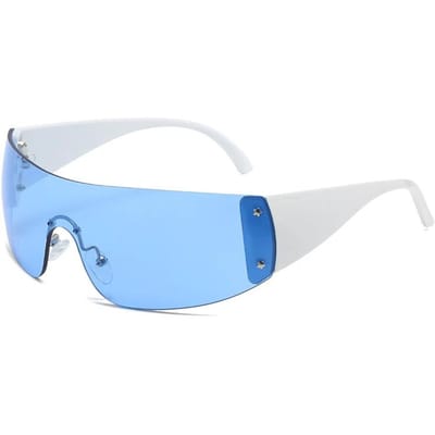 Luxe Merk Punk Zonnebril 2000'S NIEUW Dames Eén Stuk Designer Zonnebril UV400 Unisex Tinten Brillen Mode Y2k Brillen 1PC