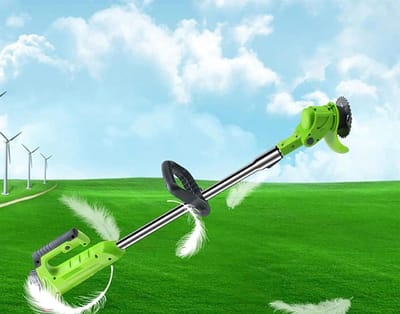 Elektrische Grastrimmer - Draadloze Grasmaaier Snoeier - Tuinonderhoud - Verstelbare Kop en Steel - 40 cm Snijbreedte - Zwart