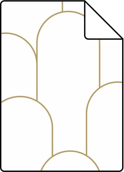 Proefstaal ESTAhome behang art deco motief wit en goud - 26.5 x 21 cm - 139653-S