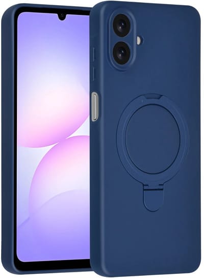 Backcover Hoesje Geschikt voor: Samsung Galaxy A07 Volledig Dekkende Schokbestendige Siliconen Backcover met Ringstandaard – 360° Bescherming - Navy Blue