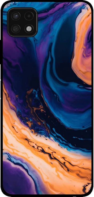 Smartphonica Telefoonhoesje voor Samsung Galaxy A22 5G marmer look - backcover marmer hoesje - Blauw geschikt voor Samsung Galaxy A22 5G