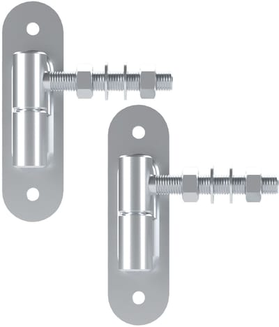 SOTECH 2 stuks poortscharnieren Ø 27 mm M16 x 96 mm Draagvermogen 250 kg / stuk met opschroefbare plaat verzinkt staal Poortscharnieren Poortscharnieren Ophangscharnieren