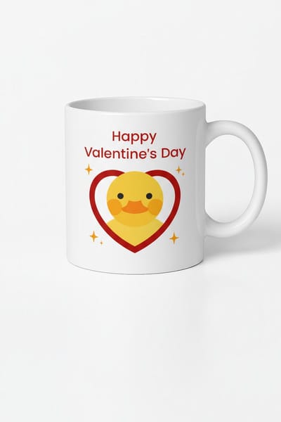 Valentijn Mok met Lief Eendje en Hart - Happy Valentine's Day Cadeau