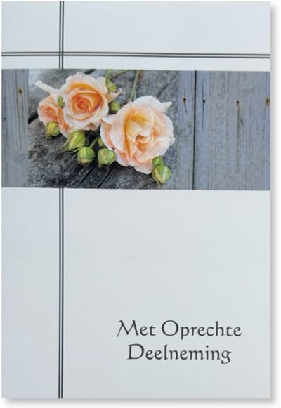 Cards & Crafts Condoleancekaart - Met Oprechte Deelneming Wenskaart - 12 x 17 cm - gevouwen kaart Inclusief envelop