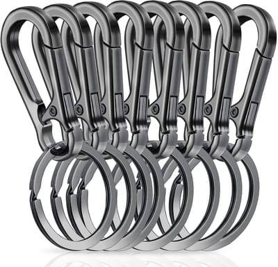 Dailygoods- Sleutelhanger Heavy Duty - Karabijnhaak - Zinklegering - Sleutelhangerhouder - 8 Stuks - Praktisch Ontwerp - Sleutelring