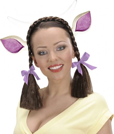 Widmann Koe oren met hoorns - Verkleedaccessoire voor volwassenen