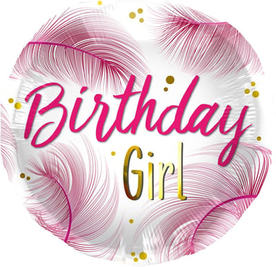 Folat - Folieballon Birthday Girl Veren - 45 cm