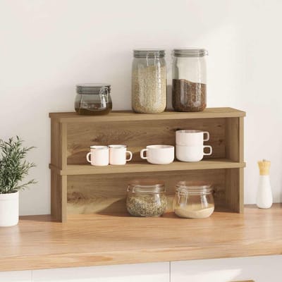 vidaXL - Keukenrekken - stapelbaar - 2 - st - 60x15x16 - cm - artisanaal - eikenkleur