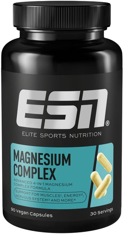 ESN Magnesium Complex, 90 Capsules - 323 mg Magnesium per Dagportie - 4-in-1 Complexformule – Made in Germany