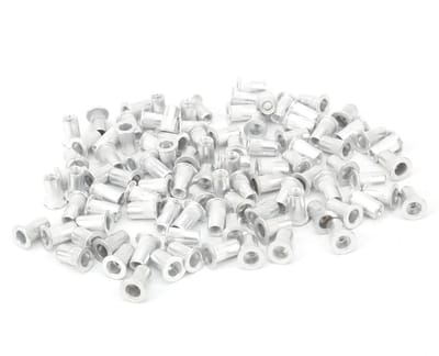 Dailygoods- Klinknagelmoeren 100 stuks - Aluminium - Platte Kop - M3/M4/M5 - Slijtvast - Geclassificeerd in Dozen - Moeren