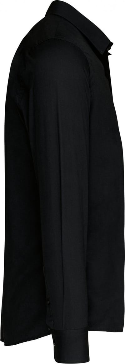 Kariban Herenoverhemd in popeline met lange mouwen K513 - Black - XS