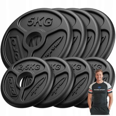 Marbo Sport - Olympische halterschijven set - Olympic Weight Plates - 30 kg - Gietijzer - Voor halterstang en krachttraining