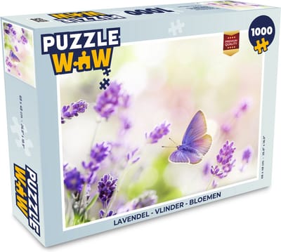 Puzzel Lavendel - Vlinder - Bloemen - Legpuzzel - Puzzel 1000 stukjes volwassenen