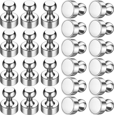 Priknaalden 24 stuks zwart - sterke magneten - ideaal voor whiteboard en koelkast - perfect voor kantoor en school - ShopVlot
