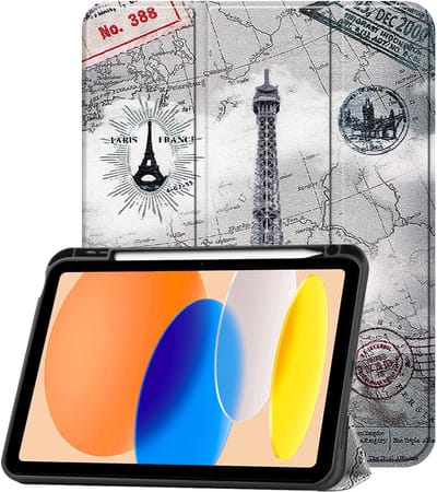 Hoesje - Geschikt voor Apple iPad A16/A18 (2025/2026) - 11 inch (11e & 12e generatie) - Dun & Stevig - Trifold Bookcase - Hard Cover Case - Met Uitsparing Geschikt voor Apple Pencil - Hardcover Book - Tablet Hoes - Eiffeltoren