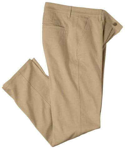 ATLAS FOR MEN - Beige chino broek van twill - Heren - Verkrijgbaar in grote maten - W34