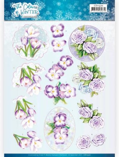 3 D knipvel Jeanine's Art- The colours of winter CD11570 - bloemen - 1 knipvel