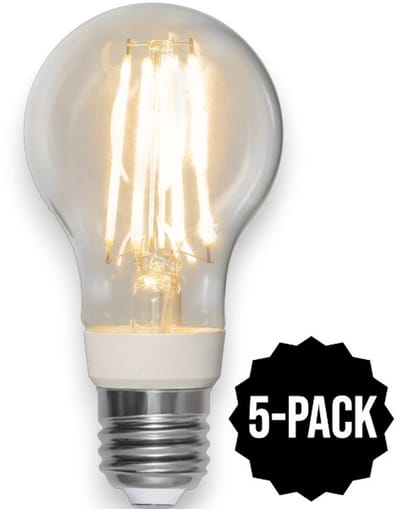 5-Pack | LED lamp met sensor - E27 - 8W - Extra Warm Wit - 2700K - Filament - Helder