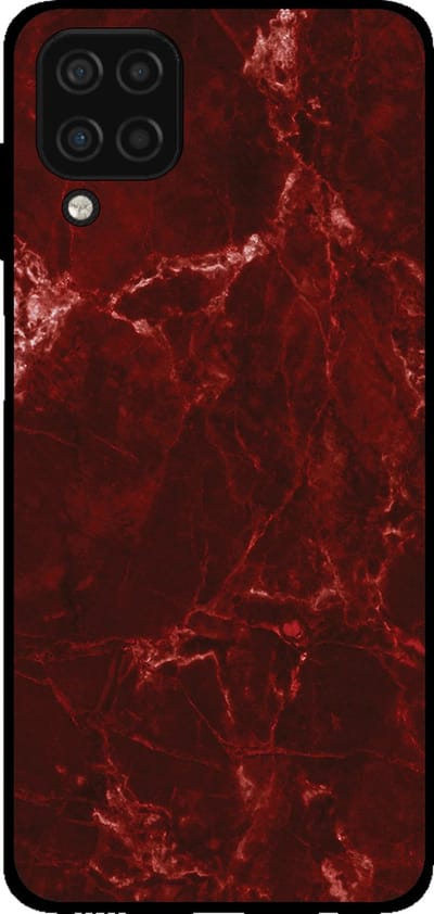 Smartphonica Telefoonhoesje voor Samsung Galaxy A12 met marmer opdruk - TPU backcover case marble design - Rood geschikt voor Samsung Galaxy A12