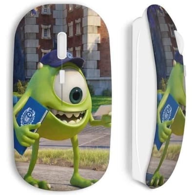 Souris sans fil - MANIACASE - Monstre et Compagnie - Blanc - Clé USB incluse - Compatible Mac et PC
