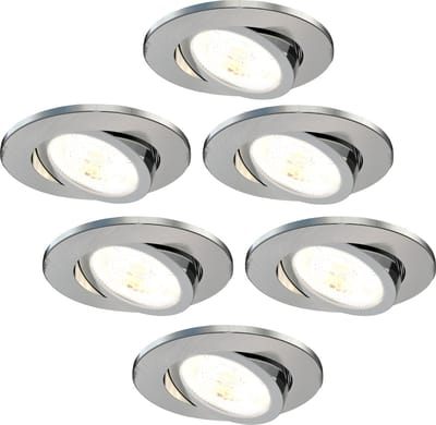 Ledvion - 6X LED Inbouwspot - RVS - Dimbaar - 7W - IP65 - CCT - COB - Ø90mm
