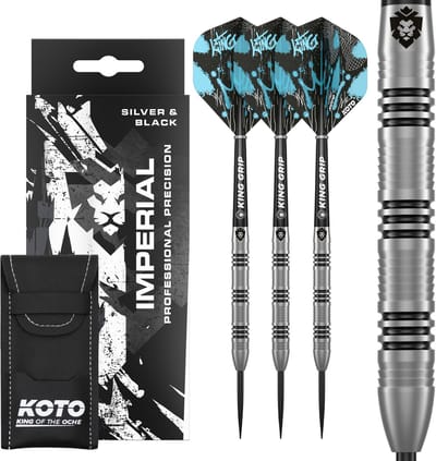 KOTO - Imperial - 21 G - Zilver & Zwart - Dartpijlen - 80% Tungsten