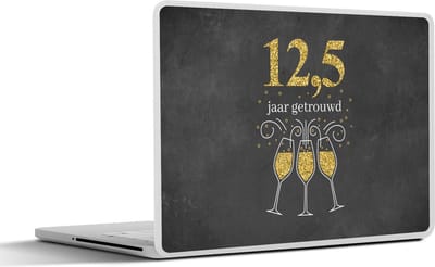 Laptop sticker - 15.6 inch - Spreuken - 12,5 jaar getrouwd - Quotes - Trouwen - 36x27,5cm - Laptopstickers - Laptop skin - Cover