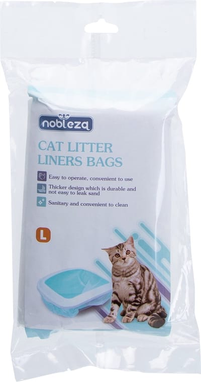 Nobleza Kattenbakzakken - 12 Stuks - 60 x 50 cm - Kattenbak Zakken - Stevig en Hygiënisch - Makkelijk Verschonen