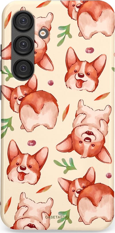 Casetastic Hoesje Geschikt voor Samsung S25 Plus - Stijlvolle Beschermende Duo-layer Case - Corgipootjes