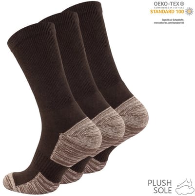 Stark Soul sportsokken - wandelsokken outdoor - sokken maat 35 38 - badstof - 3 paar bruin