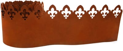 UNUS® Borderrand metalen tuinafboording in roestlook 21x500cm met ornament