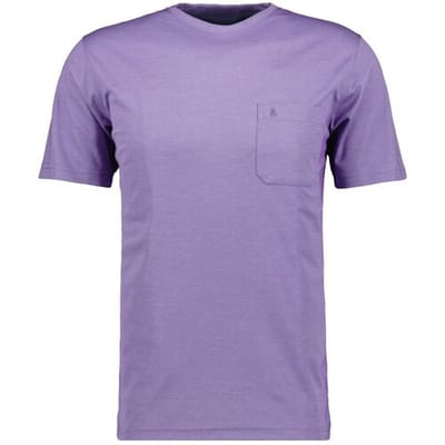 Ragman T-Shirt Softknit Uni Easy Care Round Neck Breast Pocket Lila / male