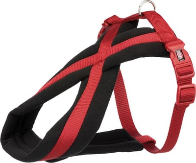 TRIXIE Premium Harnas / Hondentuigje - Nylon - Gevoerd - Rood - Maat: XS-XXS - Borstomvang: 26 - 28 cm (GELIEVE ALVORENS BESTELLEN EVEN OPMETEN)