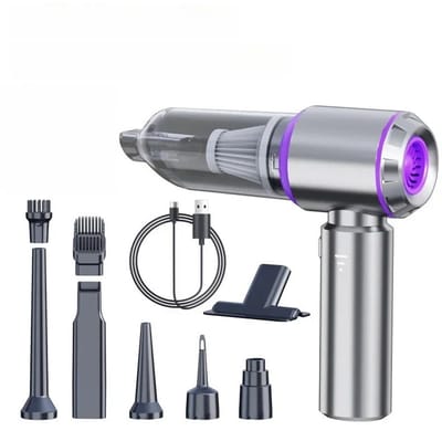 UFTA Auto Stofzuiger - Kruimeldief Draadloos - Krachtig - USB Oplaadbaar - 6000 mAh - 3 Staanden - Blaasfunctie - 2 in 1 - Purple