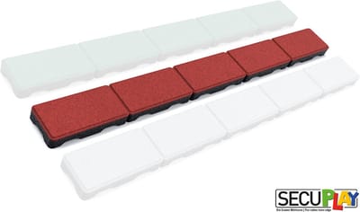 Secuplay Rubber Gazonrand - 100x10x3,6cm - Rood - Per stuk