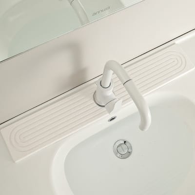 2 stuks - Kraanmat - Aanrechtmat - Absorberende stenen mat - Sneldrogend - Woondecoratie - Geschikt voor de meeste kranen - Geschikt voor badkamers, keukens en wastafels - Wit - 40*10*1 cm