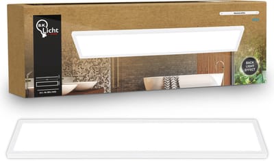 B.K.Licht Shallow - LED Badkamerlamp Plafonniere - paneel plafondlamp - badkamerverlichting met neutraal wit licht - IP44 - 98 x 20 cm - wit