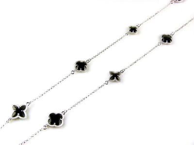 model Fiori gemengde motieven collier in zilver donkergrijs