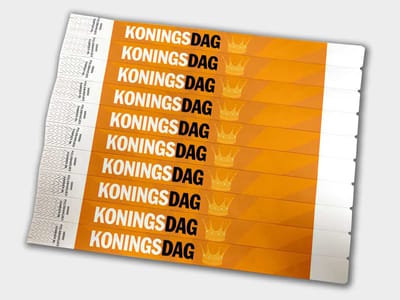 Tyvek Polsbandjes | Koningsdag Oranje | 500 Stuks