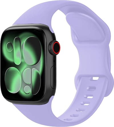 Siliconen Bandje Geschikt voor Apple Watch 1, 2, 3, 4, 5, 6, 7, 8, 9, 10, 11, SE - 42/44/45/46 mm Bandje Siliconen - Horloge Band Verstelbaar Polsband - Violet