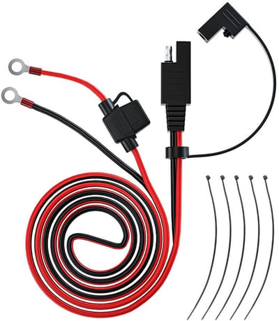 Dailygoody - SAE-stekker 12 V - Accuklemmen - 140 cm verlengkabel - Universele connector - Ideaal voor auto en motor - Kabelverbinder