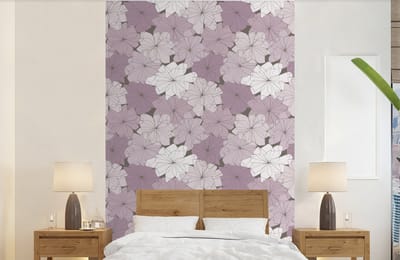 Behang - Fotobehang Patroon - Bloemen - Minimalisme - Breedte 140 cm x hoogte 220 cm