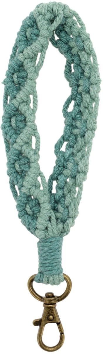 Dailygoods- Sleutelhanger Gevlochten Macramé - Boheemse Sleutelhanger - Polssleutelhanger - Katoenen Draden - Zinklegering Haak - Handgemaakt Design - Sleutelring