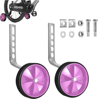 Fiets Stabilisatoren - Zijwieltjes Kinderfiets - Fietsen Leren - Eenvoudige Installatie - 12-20 Inch Wielen - Roze