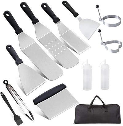 Famanu - 11-delige Grillspatelset - Roestvrij Staal - Professionele