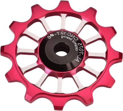 Derailleur riemschijf voor fiets, 12T keramisch geleidingswiel voor soepel versnellingsmechanisme, aluminium kwaliteit