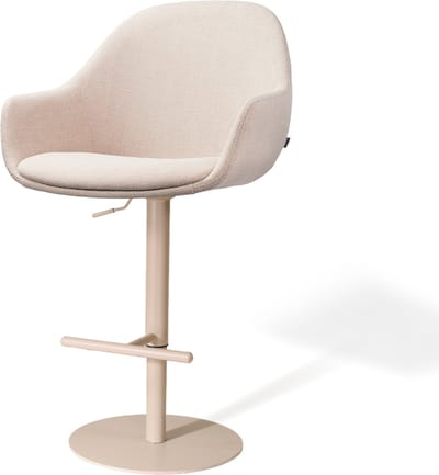 Nolon Niva-Mae Draaibare Tulp Barkruk Beige - Verstelbaar - Beige Onderstel - Modern - Stoffen - Comfortabel