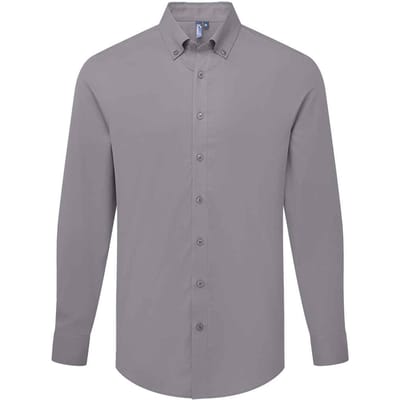 Premier Heren Supreme Oxford Formeel Overhemd Met Lange Mouwen (Staal)