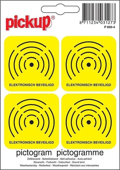 Pickup Mini Pictogram 4,7x4,7 cm - Elektronisch beveiligd - alarm